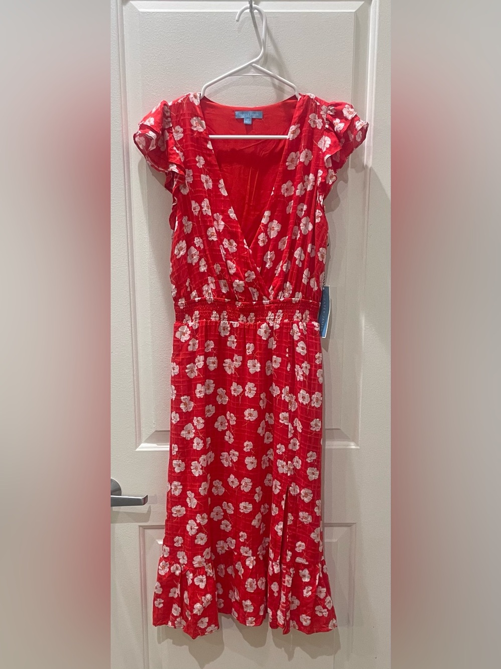NEW…Draper James Floral V-Neck Midi Dress - Picture 5 of 7